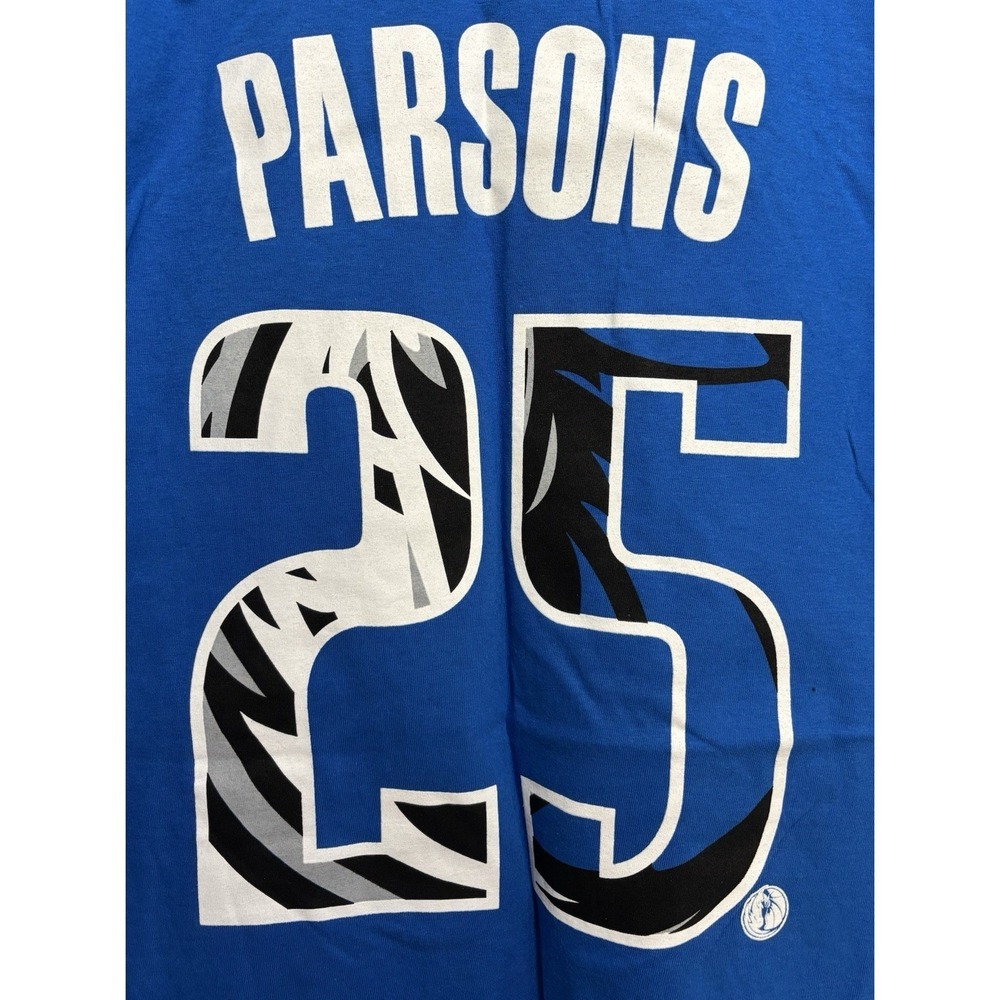 Dallas Mavericks Men's Shirt Blue Graphic Short Sleeve Parsons #25 Jersey Medium